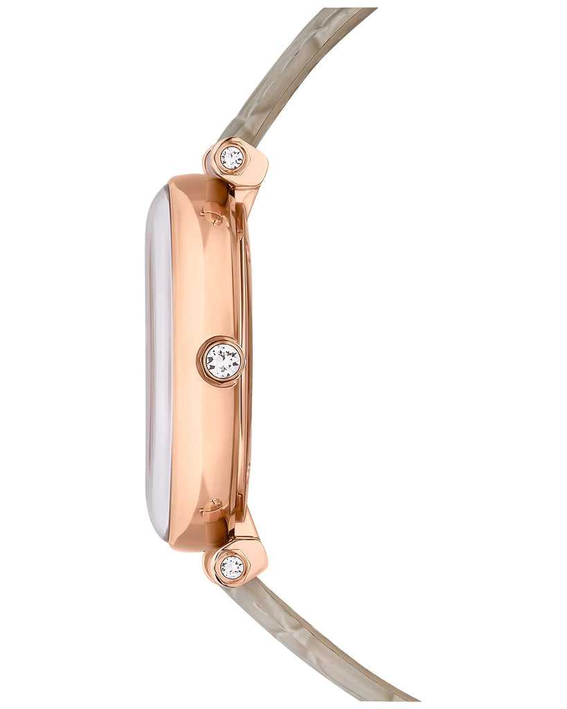 Swarovski Crystalline Wonder Silver Dial Beige Leather Strap Watch for Women - 5656899