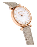 Swarovski Crystalline Wonder Silver Dial Beige Leather Strap Watch for Women - 5656899