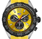 Tag Heuer Formula 1 Chronograph Yellow Dial Yellow Rubber Strap Watch for Men - CAZ101AM.FT8054