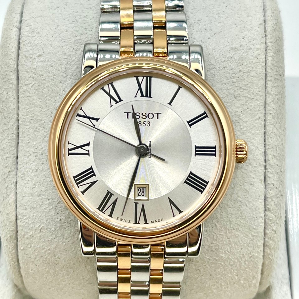 Tissot T Classic Carson Lady Premium Silver Dial Two Tone Steel Strap Watch For Women - T122.210.22.033.00