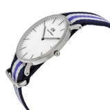 Daniel Wellington Classic Trinity White Dial Three Tone Nylon Strap Watch For Women - 0609DW