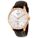 Tissot Chemin Des Tourelles Powermatic 80 Silver Dial Brown Leather Strap Watch For Men - T099.407.36.037.00