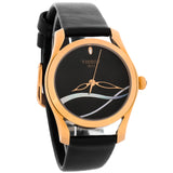 Tissot T Wave Black Dial Black Leather Strap Watch For Women - T112.210.36.051.00