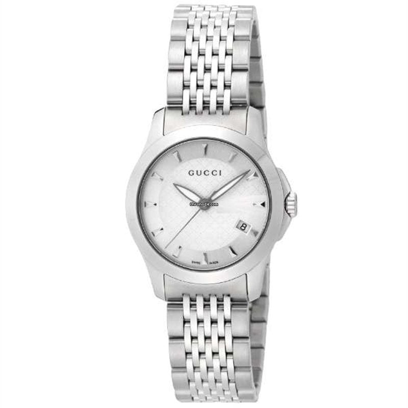 Gucci G Timeless Silver Dial Silver Steel Strap Watch For Women - YA126501
