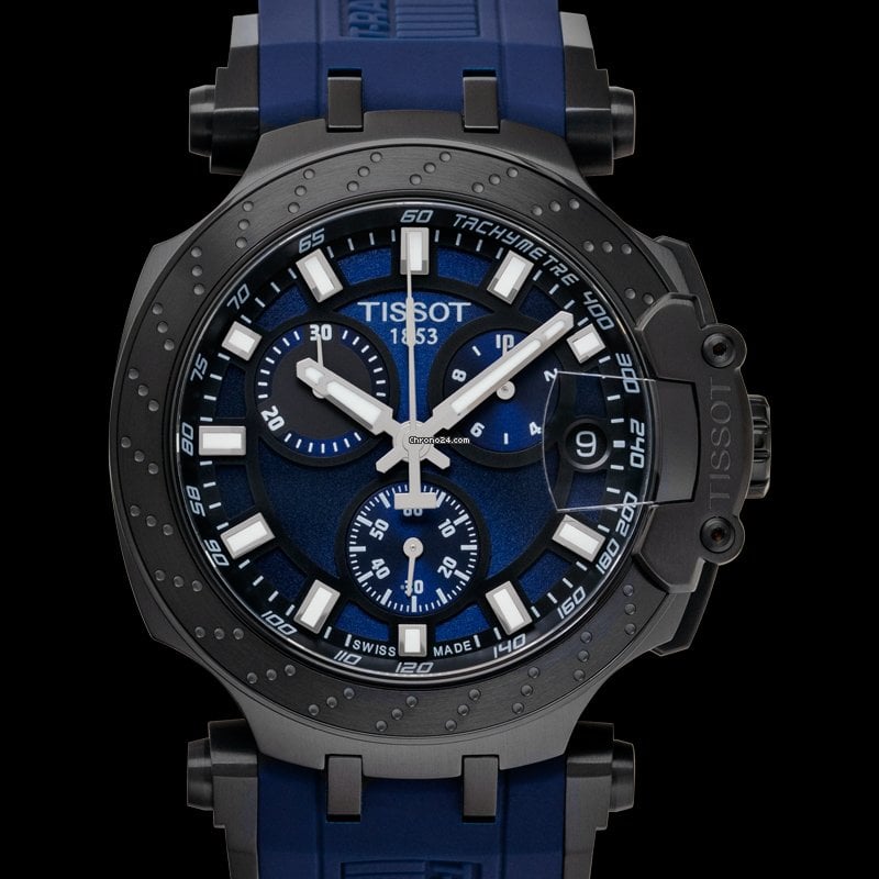 Tissot T Race Chronograph Blue Dial Blue Silicone Strap Watch For Men - T115.417.37.041.00