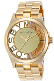 Marc Jacobs Henry Transparent Gold Dial Gold Steel Strap Watch for Women - MBM3206
