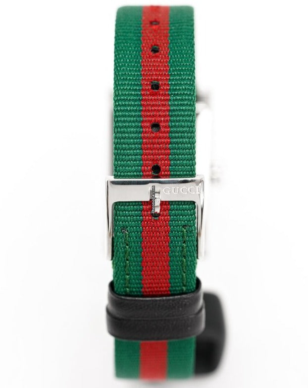 Gucci G-Frame Mother of Pearl Dial Two Tone Nylon Strap Watch For Women - YA147404