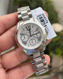 Michael Kors Bradshaw  Chronograph Silver Dial Silver Steel Strap Watch for Women - MK6174