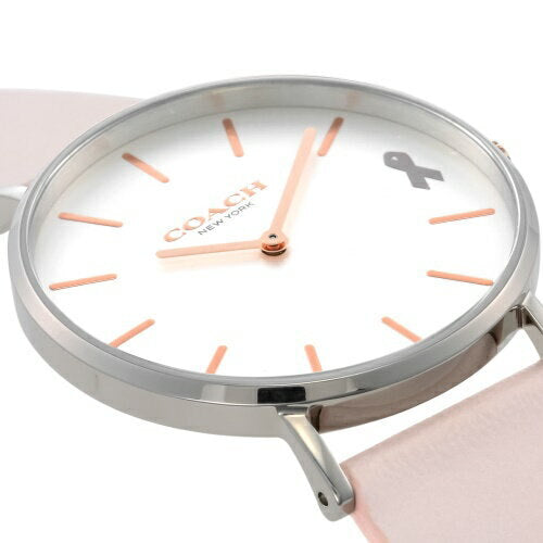 Coach Perry White Dial Pink Leather Strap Watch for Women - 14503128