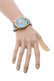 Gucci G Timeless Floral Turquoise Dial Turquoise Leather Strap Watch For Women - YA1264085