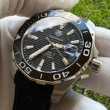 Tag Heuer Aquaracer Calibre 5 Automatic Black Dial Black Rubber Strap Watch for Men - WAY211A.FT6151