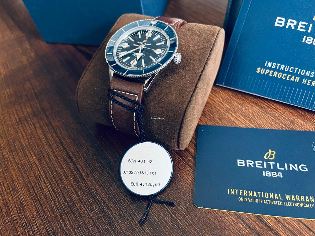 Breitling Superocean Heritage '57 Blue Dial Brown Leather Strap Watch for Men - A10370161C1X1