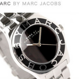 Marc Jacobs Blade Black Dial Silver Steel Strap Watch for Women - MBM3058