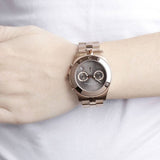 Marc Jacobs Blade Chronograph Brown Dial Rose Gold Steel Strap Watch for Women - MBM3308