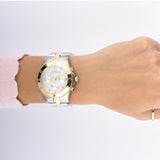 Marc Jacobs Blade Chronograph Silver Dial Two Tone Steel Strap Watch for Women - MBM3177