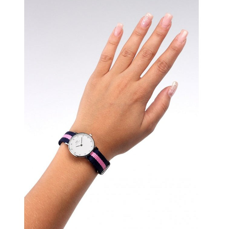 Daniel Wellington Classy Winchester White Dial Two Tone NATO Strap Watch For Women - DW00100073