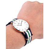 Daniel Wellington Classic Nottingham White Dial Two Tone NATO Strap Watch For Men - 0108DW