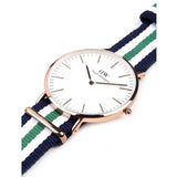 Daniel Wellington Classic Nottingham White Dial Two Tone NATO Strap Watch For Men - 0108DW