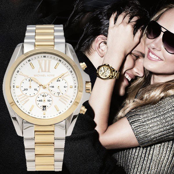 Michael Kors Bradshaw Silver Dial Two Tone Steel Strap Watch for Women - MK5627