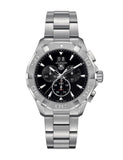 Tag Heuer Aquaracer Chronograph Black Dial Silver Steel Strap Watch for Men - CAY1110.BA0927