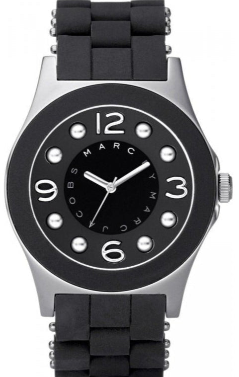 Marc Jacobs Pelly Black Dial Black Silicone Strap Watch for Women - MBM2544