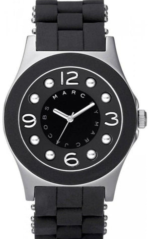Marc Jacobs Pelly Black Dial Black Silicone Strap Watch for Women - MBM2544
