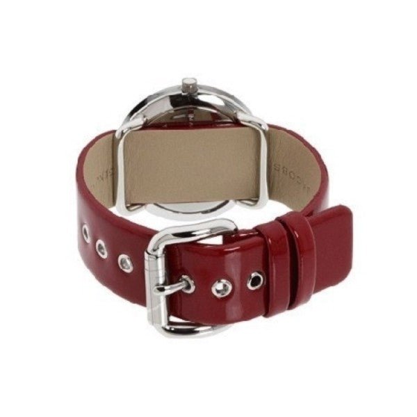 Marc Jacobs Amy Red Dial Burgundy Leather Strap Watch for Women - MBM1162
