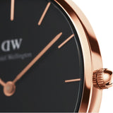 Daniel Wellington Petite Cornwall Black Dial Black Nylon Strap Watch for Women - DW00100247