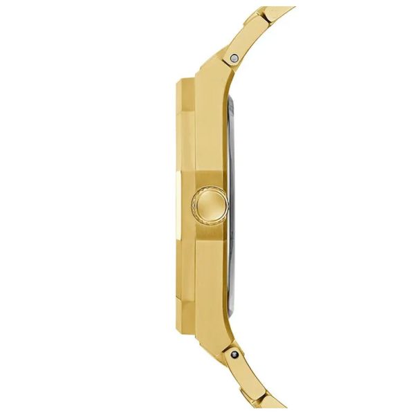 Guess Asset Quartz Green Dial Gold Steel Strap Watch For Men - GW0575G2