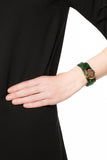 Gucci G Timeless Red Green Dial Green Leather Strap Watch For Women - YA126545