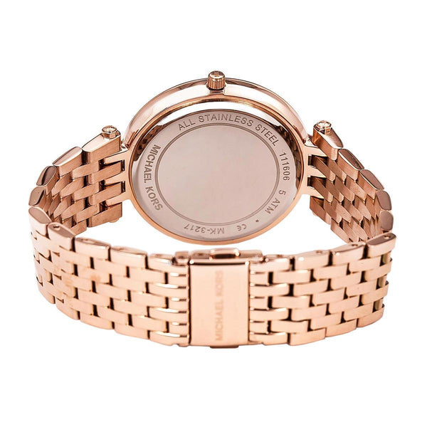 Michael Kors Darci Rose Gold Dial with Diamonds Rose Gold Stainless Steel Strap Watch for Women - MK3192