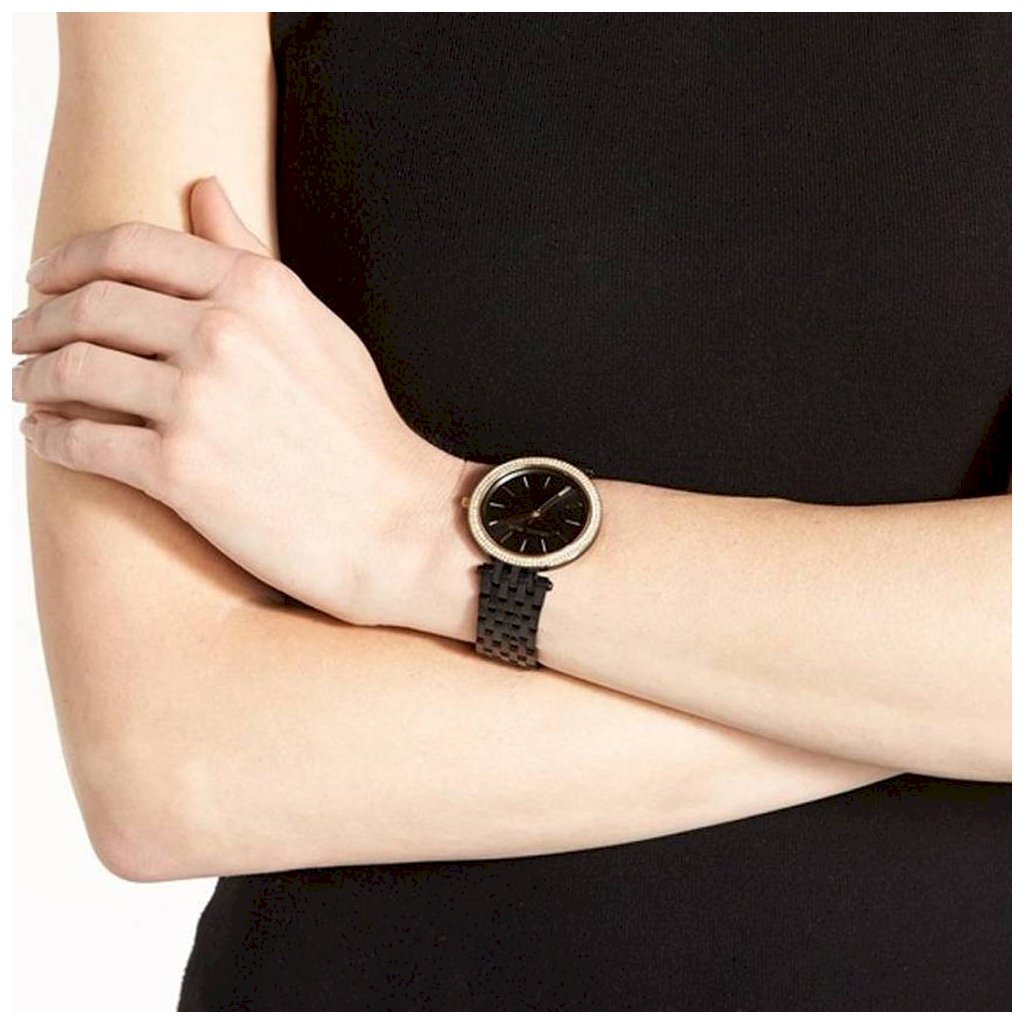 Michael Kors Darci Black Dial Black Steel Strap Watch for Women - MK3322