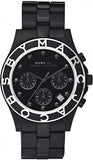 Marc Jacobs Blade Chronograph Black Dial Black Steel Strap Watch for Women - MBM3083