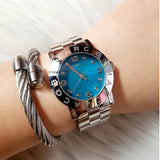 Marc Jacobs Amy Blue Dial Silver Steel Strap Watch for Women - MBM3272