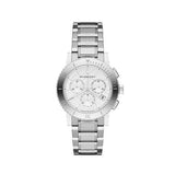 Burberry City Chronograph White Dial Silver Steel Strap Watch For Women - BU9700