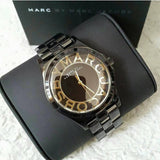 Marc Jacobs Henry Transparent Black Dial Black Steel Strap Watch for Women - MBM3255