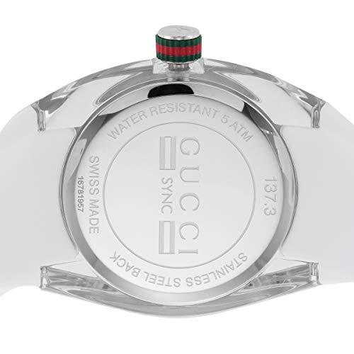 Gucci Sync Quartz White Dial White Rubber Strap Unisex Watch - YA137302