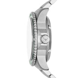 Emporio Armani Diver Automatic Green Dial Silver Steel Strap Watch For Men - AR60061