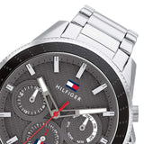 Tommy Hilfiger Aiden Chronograph Grey Dial Silver Steel Strap Watch For Men - 1791857