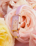 Daniel Wellington Quadro Pressed Mother of Pearl Pink Dial Pink Nylon Strap Watch For Women - DW00100509