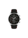 Hugo Boss Navigator Black Dial Black Leather Strap Watch for Men - 1513535