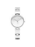 Calvin Klein Wavy Silver Dial Silver Steel Strap Watch for Women - K9U23146