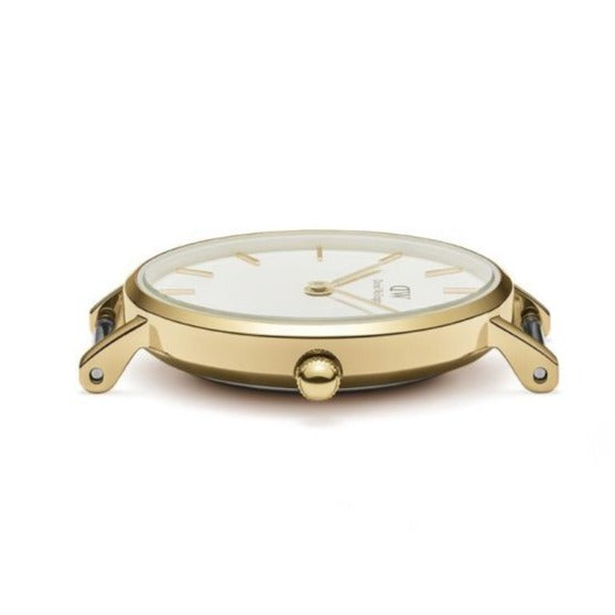 Daniel Wellington Classic Petite Evergold White Dial Gold Mesh Bracelet Watch For Women - DW00100350