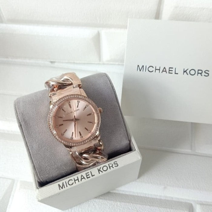 Michael Kors Nini Quartz Crystals Rose Gold Dial Rose Go Watch For Women - MK3236
