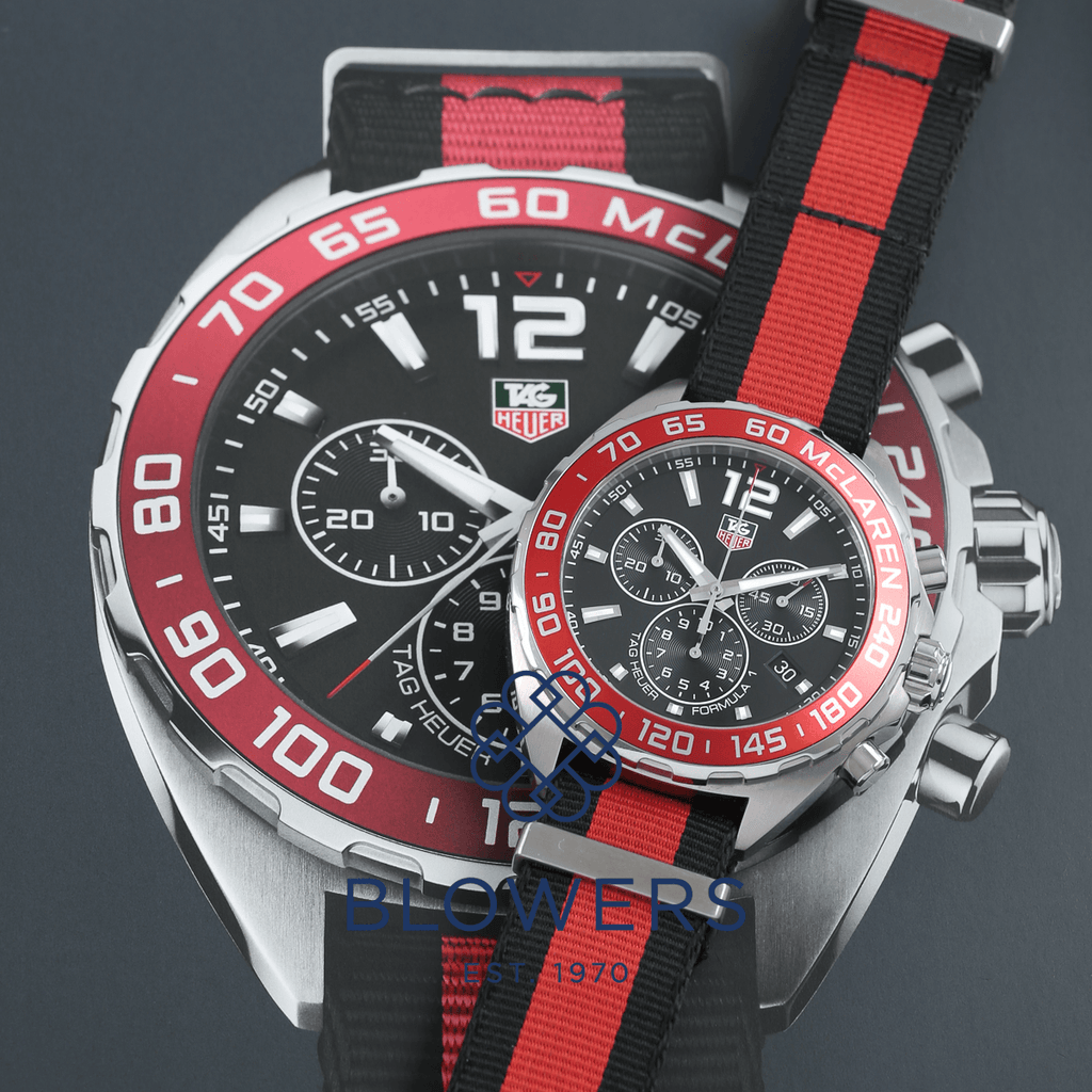 Tag Heuer Formula 1 McLaren Limited Edition Chronograph Black Dial Two Tone NATO Strap Watch for Men - CAZ1112.FC8188