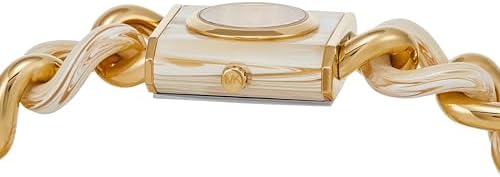 Michael Kors Chain Lock Analog Crystals Silver Dial Gold Steel Strap Watch for Women - MK4809