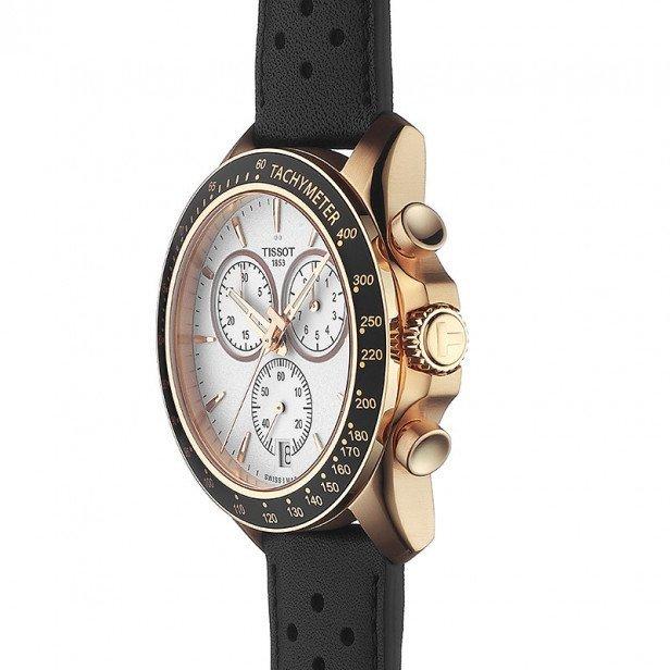 Tissot V8 Quartz Chronograph White Dial Black Rubber Strap Watch For Men - T106.417.36.031.00