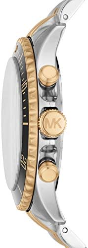 Michael Kors Bayville Chronograph Black Dial Two Tone Steel Strap Watch For Women - MK8872