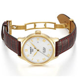 Tissot Le Locle Automatic Gold Dial Brown Leather Strap Watch For Men - T41.5.413.73