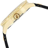 Guess Frontier Diamonds Gold Dial Black Rubber Strap Watch For Women - W1160L1